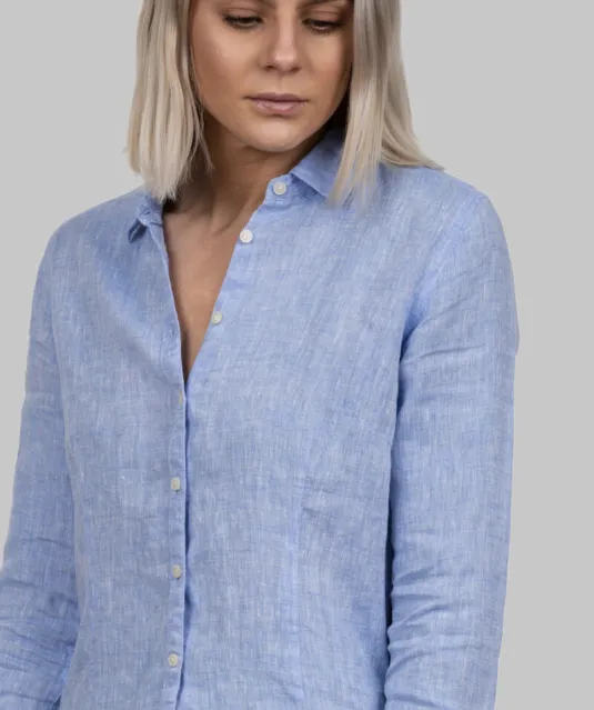 Indigo Bow 33  Hemd Dames Hemelsblauw