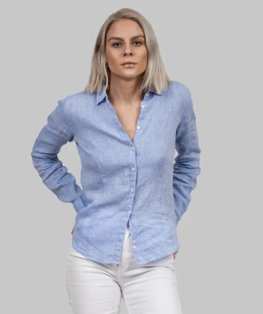 Indigo Bow 33  Hemd Dames Hemelsblauw