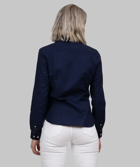 Yellow Bow 54  Hemd Dames Marine