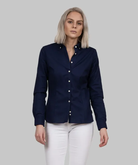 Yellow Bow 54  Hemd Dames Marine