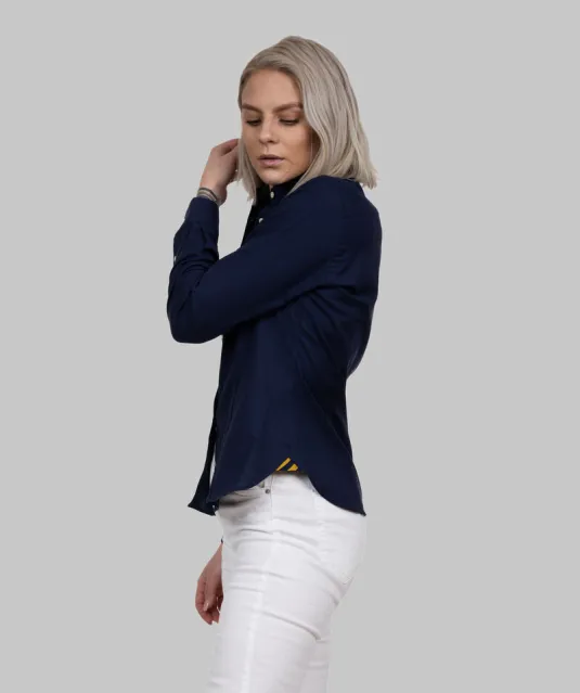 Yellow Bow 54  Hemd Dames Marine