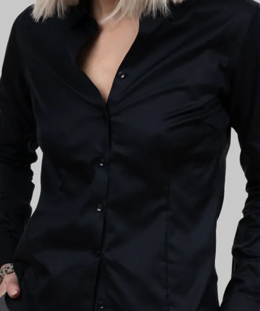 Black Bow 60  Hemd Dames Zwart