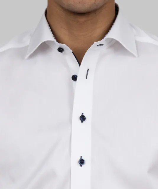 Red Bow 20  Hemd Slim Fit Heren Wit/marine