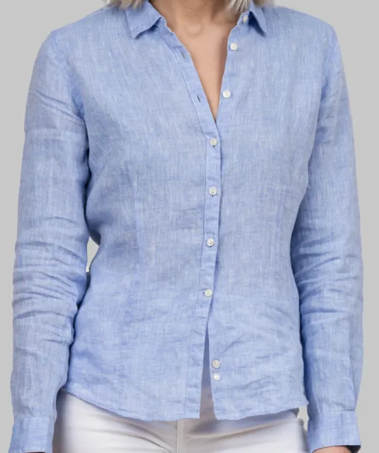 Indigo Bow 33  Hemd Dames Hemelsblauw