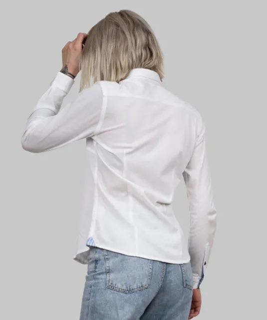 Indigo Bow 34  Hemd Dames Wit