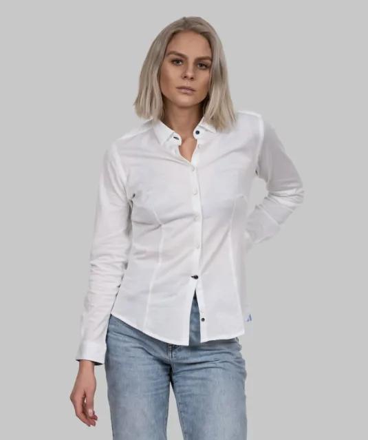 Indigo Bow 34  Hemd Dames Wit