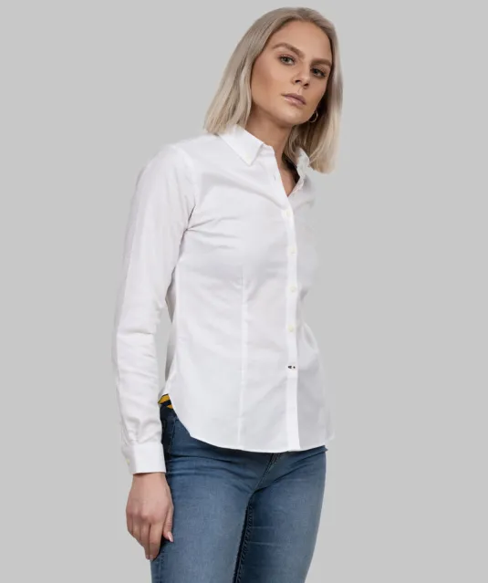 Yellow Bow 54  Hemd Dames Wit