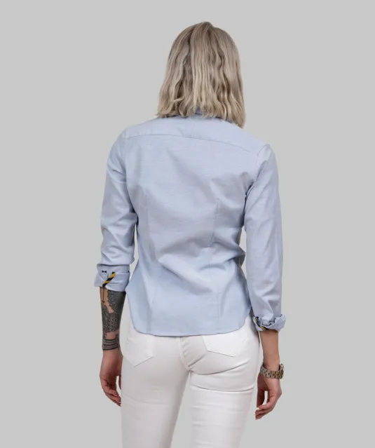 Yellow Bow 54  Hemd Dames Lichtblauw