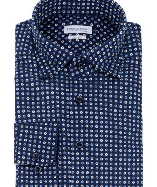 Indigo Bow 131  Hemd Regular Fit Heren Blauwe print