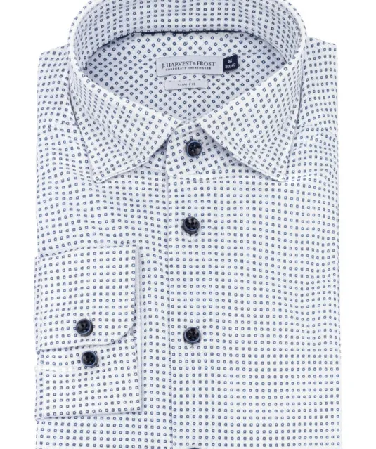 Indigo Bow 131  Hemd Slim Fit Heren Hemelsblauw print