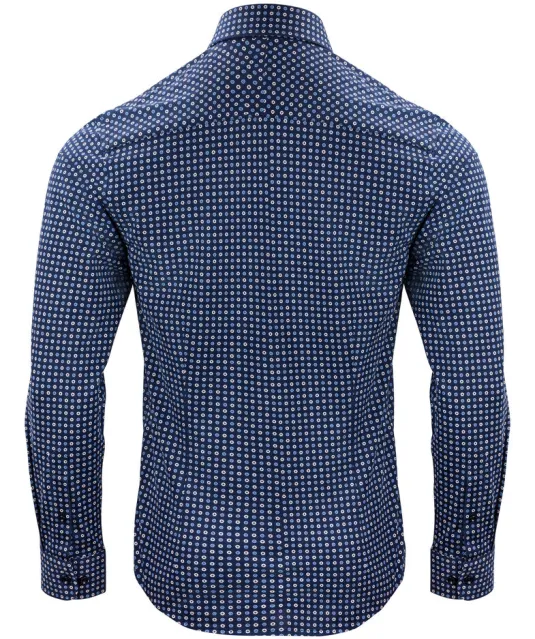 Indigo Bow 131  Hemd Slim Fit Heren Blauwe print