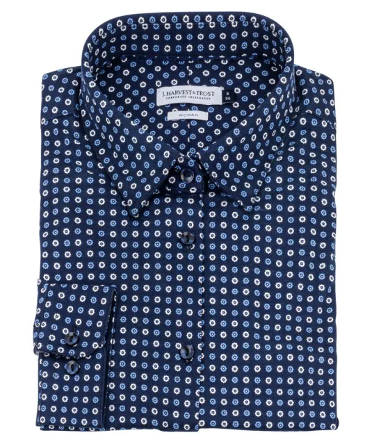 Indigo Bow 131 Hemd Dames Blauwe print