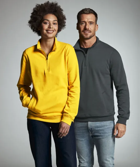 SWEATER HALF ZIP UNISEX - GOTS GECERTIFICEERD Geel