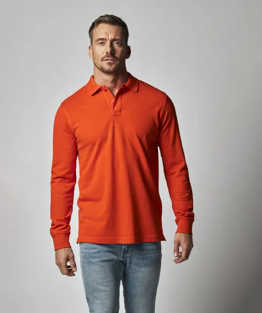 POLO PIQUE LONG SLEEVE MAN - GOTS GECERTIFICEERD Oranje