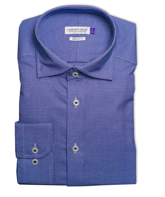 Purple Bow 48  Hemd Regular Fit Heren Blauw patroon