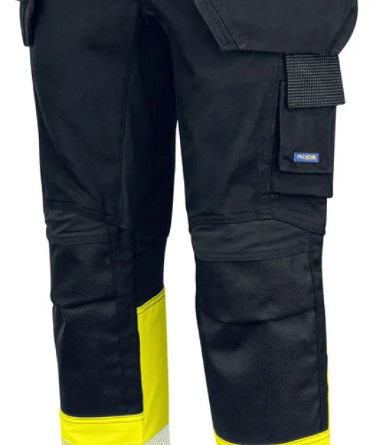 6525 SIGNALISATIESTRETCHBROEK EN ISO 20471 KLASSE 1 Geel/zwart
