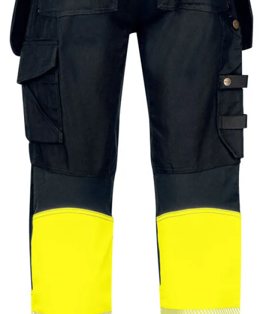 6525 SIGNALISATIESTRETCHBROEK EN ISO 20471 KLASSE 1 Geel/zwart
