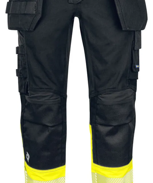 6525 SIGNALISATIESTRETCHBROEK EN ISO 20471 KLASSE 1 Geel/zwart