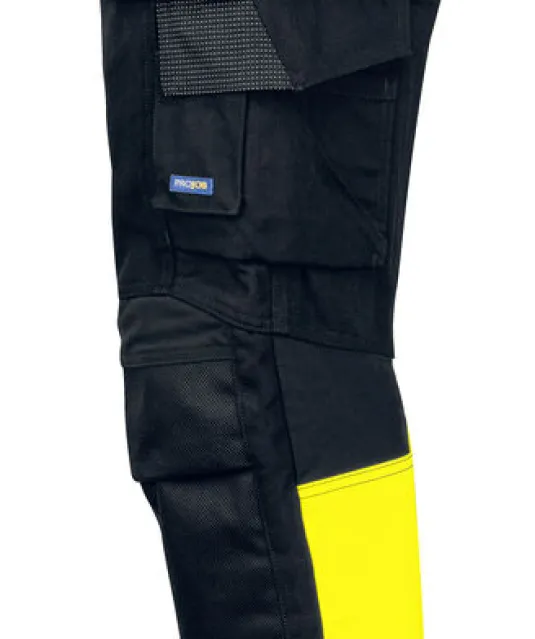 6525 SIGNALISATIESTRETCHBROEK EN ISO 20471 KLASSE 1 Geel/zwart