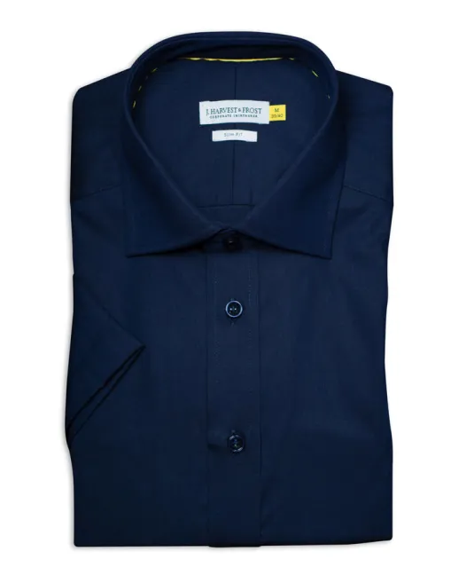 Yellow Bow 50 S/S Hemd Slim Fit Heren Marine