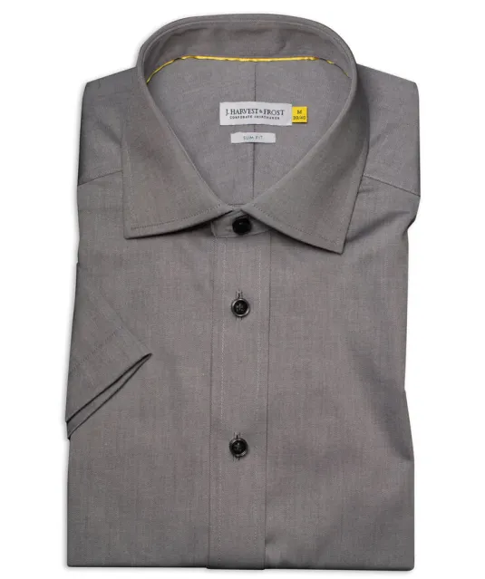 Yellow Bow 50 S/S Hemd Slim Fit Heren Grijs mélée