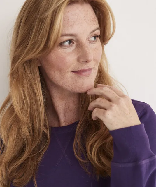 SWEATER CREW NECK LADY - GOTS GECERTIFICEERD Paars