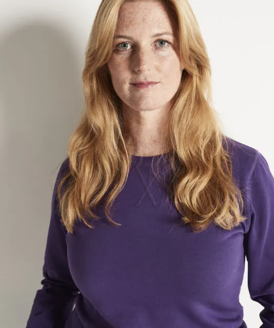 SWEATER CREW NECK LADY - GOTS GECERTIFICEERD Paars