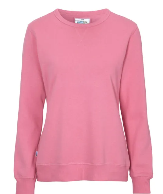 SWEATER CREW NECK LADY - GOTS GECERTIFICEERD Roze