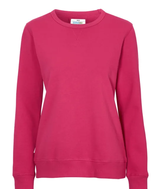 SWEATER CREW NECK LADY - GOTS GECERTIFICEERD Fuchsia