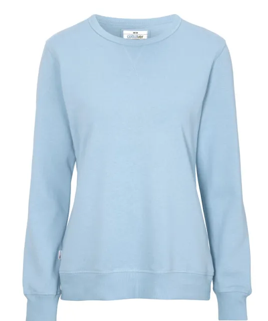 SWEATER CREW NECK LADY - GOTS GECERTIFICEERD Lichtblauw