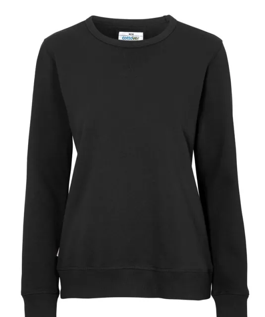 SWEATER CREW NECK LADY - GOTS GECERTIFICEERD Zwart
