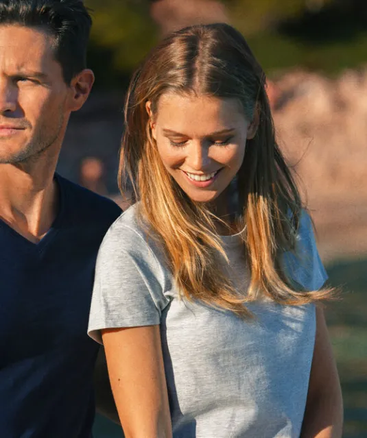 American U  T-Shirt Dames Wit