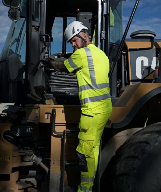 6527 SIGNALISATIESTRETCHBROEK MET SPIJKERZAKKEN EN 37,5™ TECHNOLOGIE EN ISO 20471 KLASSE 2 Geel/zwart