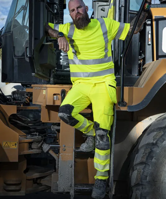 6527 SIGNALISATIESTRETCHBROEK MET SPIJKERZAKKEN EN 37,5™ TECHNOLOGIE EN ISO 20471 KLASSE 2 Geel/zwart