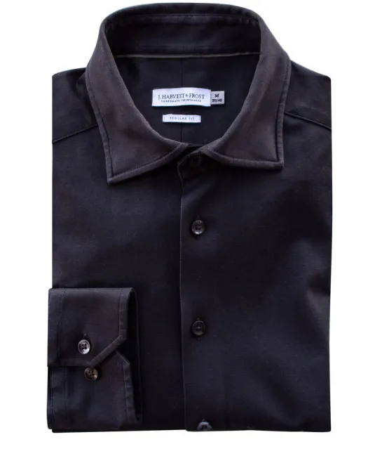 Indigo Bow 132   Hemd Regular Fit Heren Zwart