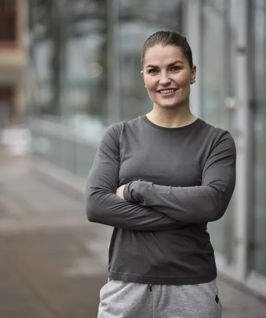 T-SHIRT LONG SLEEVE LADY - GOTS GECERTIFICEERD Antraciet