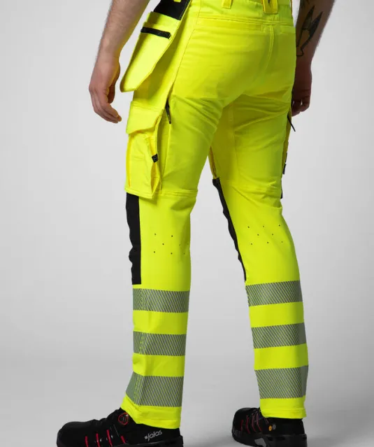 6527 SIGNALISATIESTRETCHBROEK MET SPIJKERZAKKEN EN 37,5™ TECHNOLOGIE EN ISO 20471 KLASSE 2 Geel/zwart
