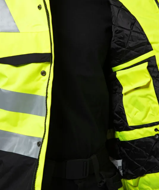 6418 GEVOERDE SIGNALISATIEJAS EN ISO 20471 KLASSE 3 Geel