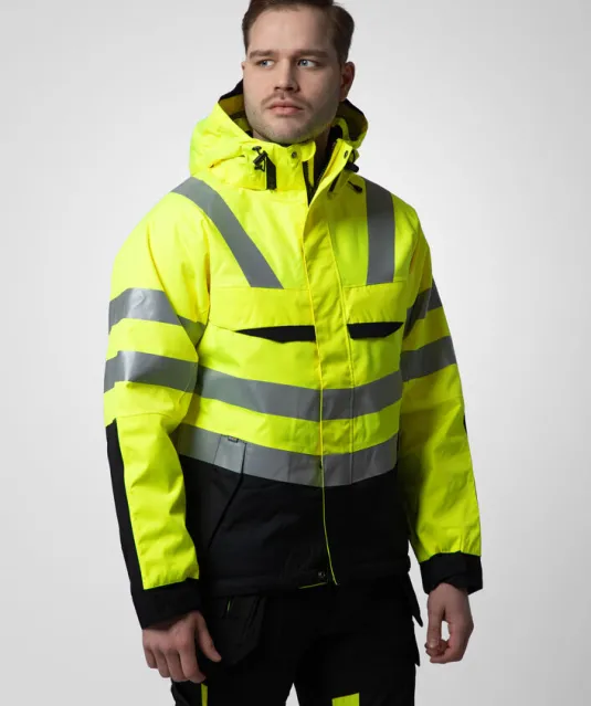 6418 GEVOERDE SIGNALISATIEJAS EN ISO 20471 KLASSE 3 Geel