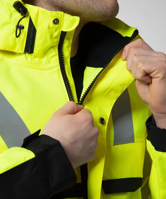 6418 GEVOERDE SIGNALISATIEJAS EN ISO 20471 KLASSE 3 Geel