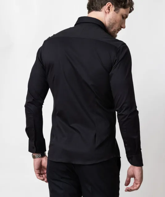 Indigo Bow 132   Hemd Regular Fit Heren Zwart