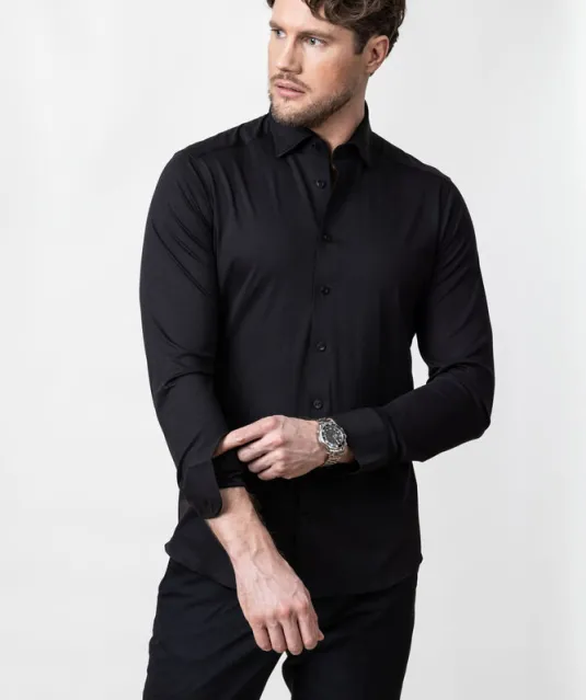 Indigo Bow 132   Hemd Regular Fit Heren Zwart