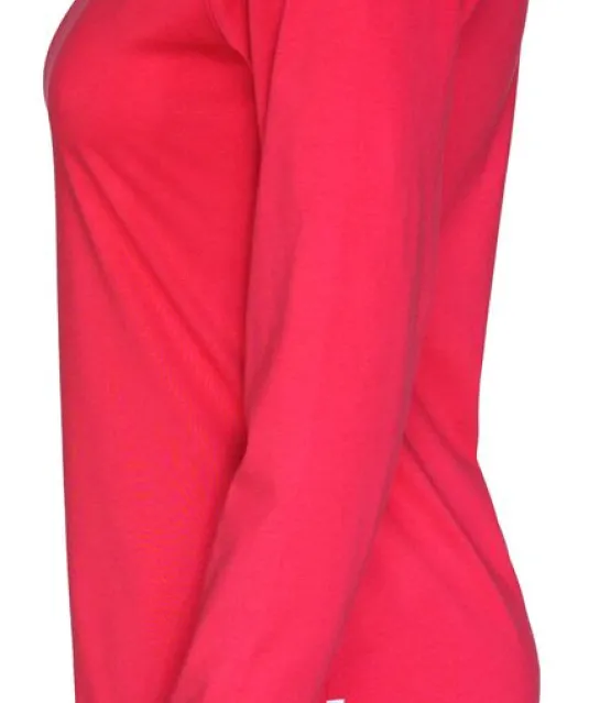 T-SHIRT LONG SLEEVE LADY - GOTS GECERTIFICEERD Rood