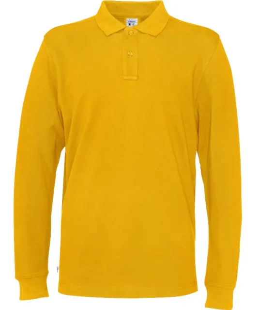 POLO PIQUE LONG SLEEVE MAN - GOTS GECERTIFICEERD Geel