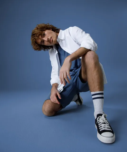 T-SHIRT MAN - GOTS GECERTIFICEERD Roestblauw