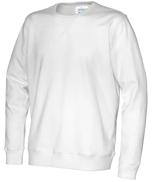 SWEATER CREW NECK UNISEX - GOTS GECERTIFICEERD Wit