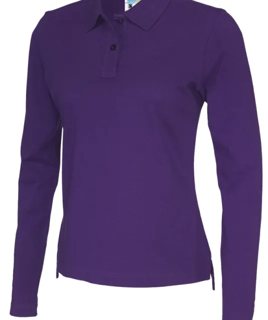 POLO PIQUE LONG SLEEVE LADY - GOTS GECERTIFICEERD Paars