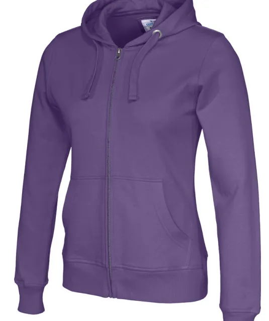 HOODIE FULL ZIP LADY - GOTS GECERTIFICEERD Paars