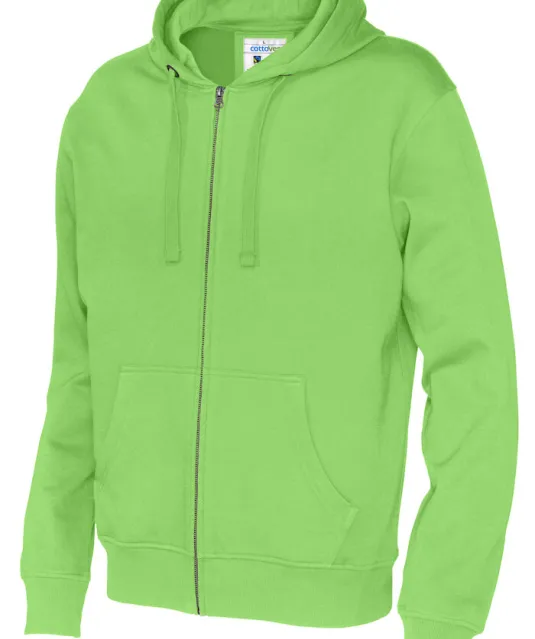 HOODIE FULL ZIP MAN - GOTS GECERTIFICEERD Groen