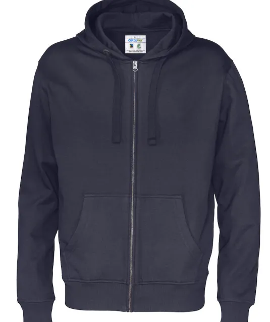 HOODIE FULL ZIP MAN - GOTS GECERTIFICEERD Wit